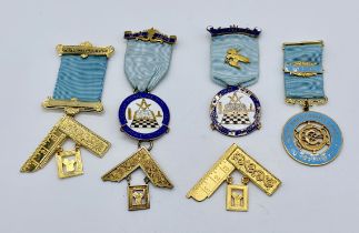 A small collection of silver and other Masonic medals