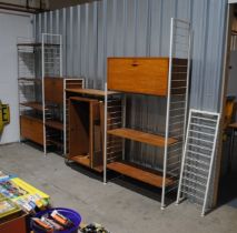 A comprehensive mid century Staples Ladderax modular system, consisting of six sections with