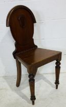 A mahogany hall chair