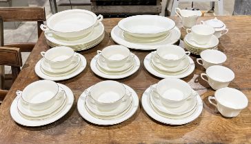 A Royal Worcester "Strathmore" pattern part dinner service comprising of dinner plates, soup