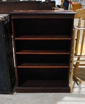 A mahogany freestanding bookcase - length 75.5cm, depth 31cm, height 108cm