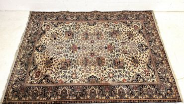 An Eastern style grey ground rug. Has been repaired, 280cm x 200cm