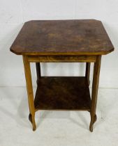 A walnut veneered occassional table with single drawer