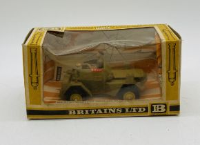 A vintage boxed Britains 8th Army Scout Car military vehicle metal and plastic model (9784) - 1:32