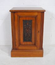A turn of the century mahogany pot cupboard, with carved detailing - length 46cm, depth 34cm, height