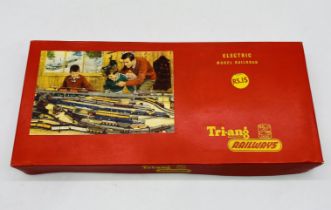 A boxed Tri-ang Railways OO gauge electric model railroad set (RS15), comprising of a black steam