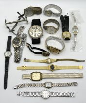 A collection of vintage watches including Citizen, Timex, Swatch etc.