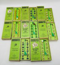 A collection of eight boxed vintage Subbuteo Table Soccer OO scale teams including Chelsea,