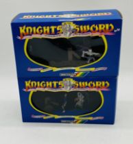 Two boxed Britains Knights of The Sword sets including "catapult with four silver knights" (