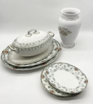 A selection of Victorian Opaque China platters etc in the Blenheim pattern along with a