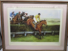 A limited edition print (265/850) of Arkle ridden by Pat Taaffe in the 1966 Gold Cup