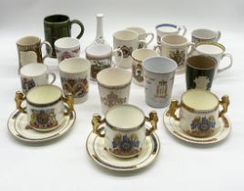 A collection various Victorian and other commemorative china including Paragon Edward VIII gilt