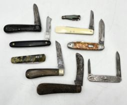 A collection of various vintage penknives including J Nowill & Sons, Saynor Cooke & Ridal,