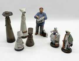 A collection of various ceramics including Royal Doulton "The Parisian", four Claycraft