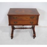 A turn of the century set of two drawers, raised on pedestal base with carved decoration, the top