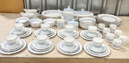 A large Royal Doulton Counterpoint part dinner service including teapot, cups, saucers, dinner