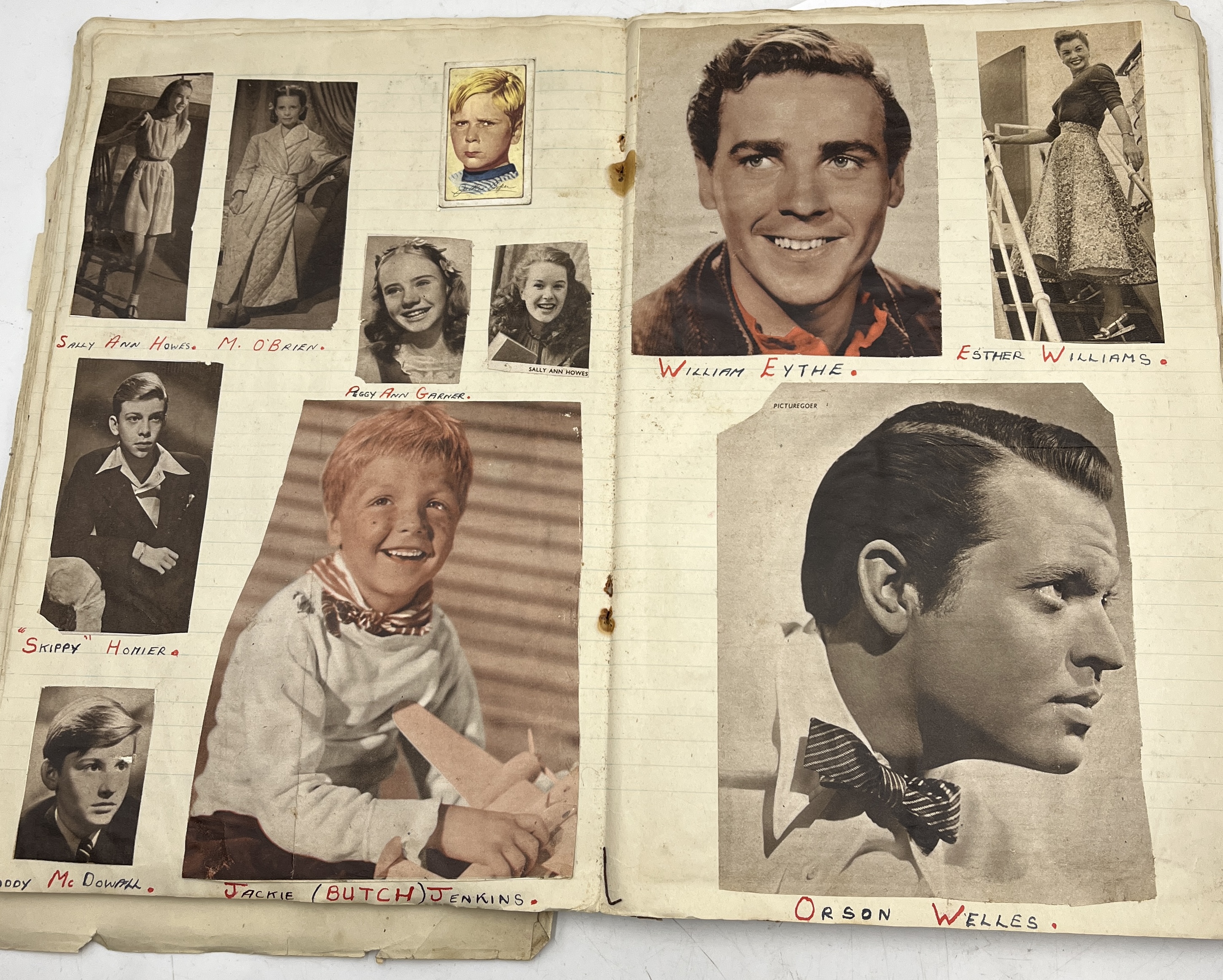 An early 20th century scrap book with numerous film stars, postcards with facsimile signatures etc. - Image 3 of 10