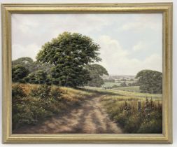 Terence Grundy (b.1956) oil on canvas of a rural scene, signed to bottom left - 41cm x 51cm