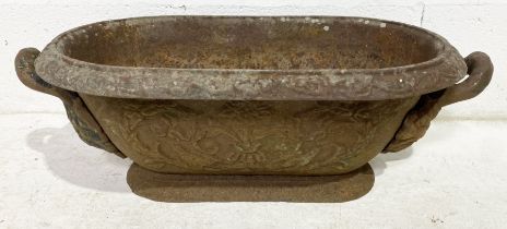 A Victorian cast iron planter, 70cm x 23cm height