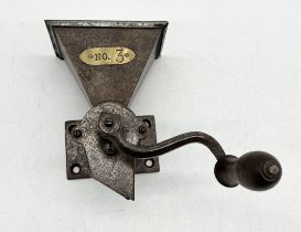 A Kenrick & Sons No.3 wall mounted coffee grinder