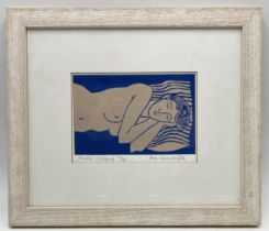 A small limited edition print of a lady by Mo Lancaster " Jackie Sleeping" 12/14