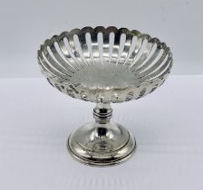 A hallmarked silver bon bon dish on pedestal base, weight 98.4g