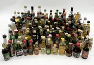 A large collection of alcohol miniatures mainly comprising of sherry, port and brandy