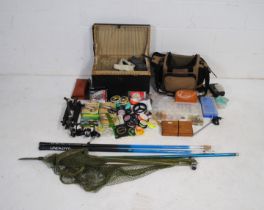 A quantity of various fishing tackle, comprising of mostly fly tackle including various flies and