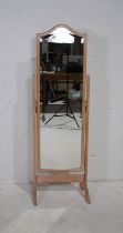 An ash framed cheval mirror, by 'Pilkington Mirrors' - length 45cm, height 144cm