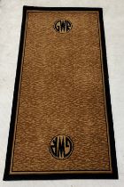 A GWR rug with roundels to either end, 175cm x 90cm