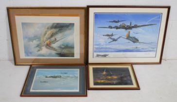 Four framed aircraft related prints, comprising a limited edition signed print entitled 'Final