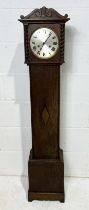 An oak cased grandmother clock made by H.A.C