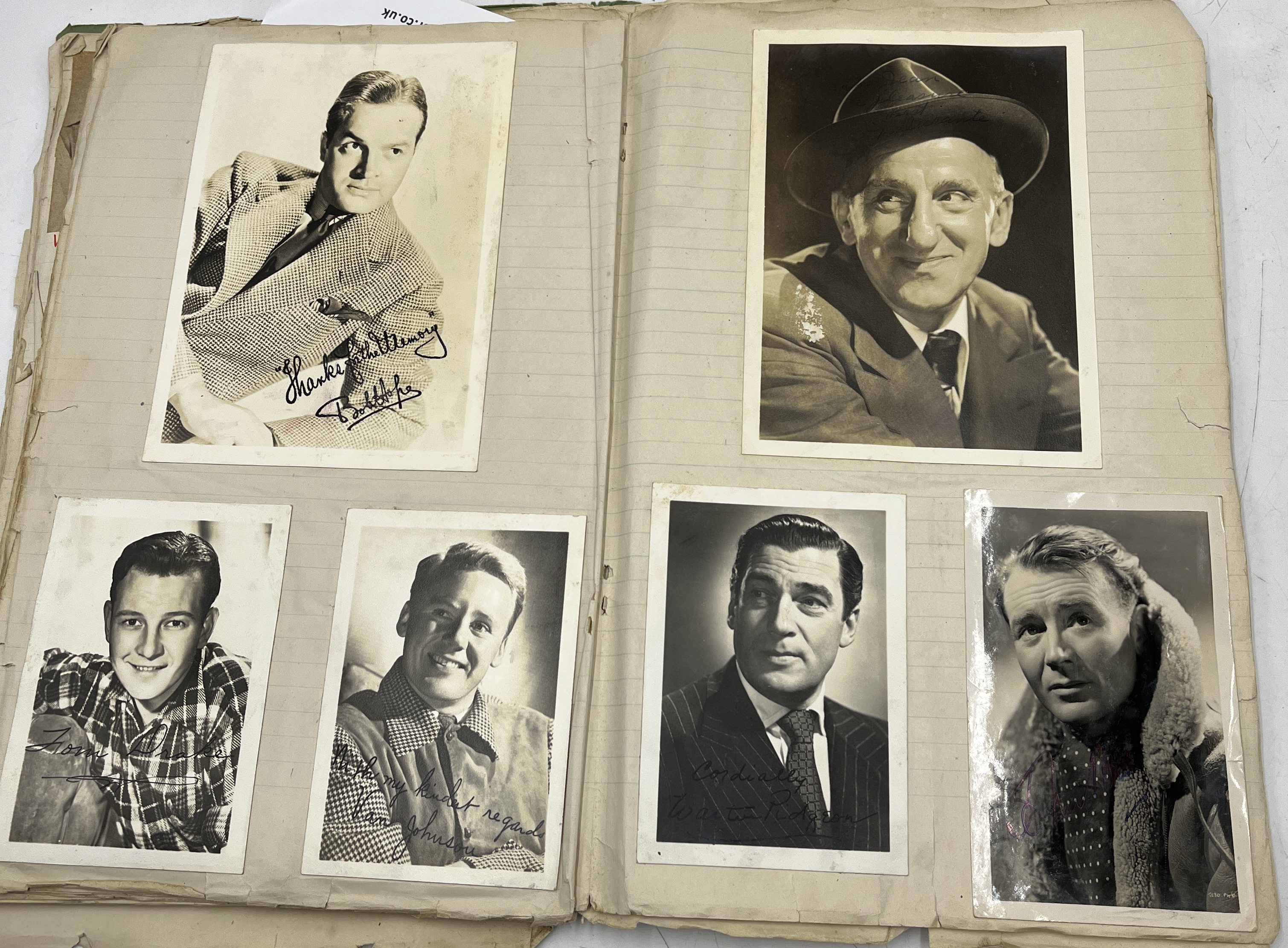 An early 20th century scrap book with numerous film stars, postcards with facsimile signatures etc. - Image 6 of 10