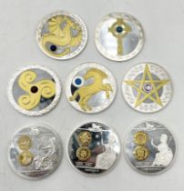 A collection of commemorative or proof medallions (possibly silver but untested) comprising of three