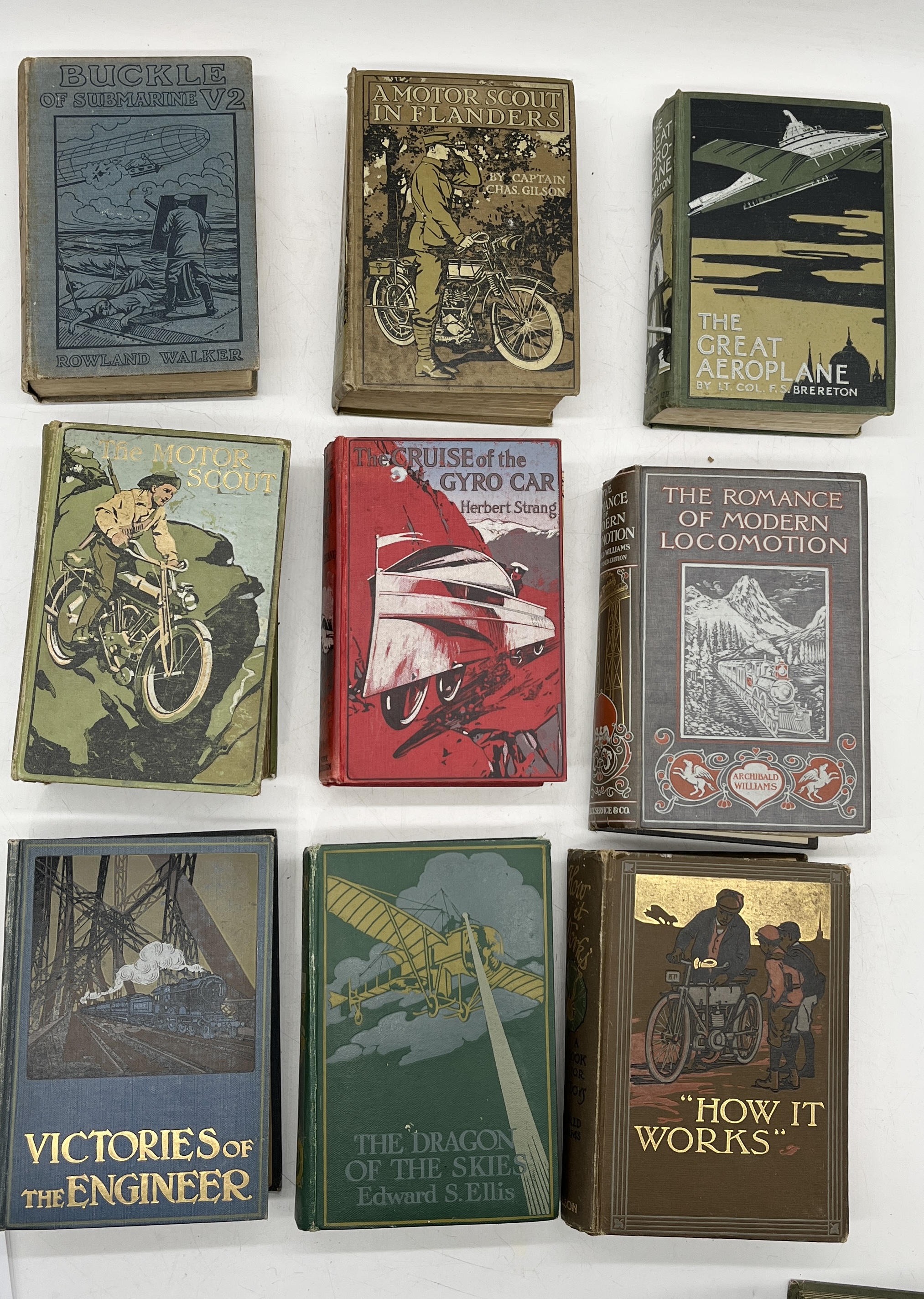 A collection of early 20th books with decorative binding many on the subject of transportation, - Image 2 of 3