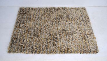 An 'Origin Rug Collection' Indian grey and yellow ground shaggy wool rug - 120cm x 170cm