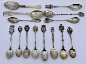 A collection of silver and continental silver spoons, total weight 160.8g