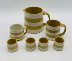 A small collection of T.G.Green Cornishware in yellow and white