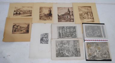 A collection of lithographs and prints mostly by W. Hogarth, also including one by Albrecht Durer,