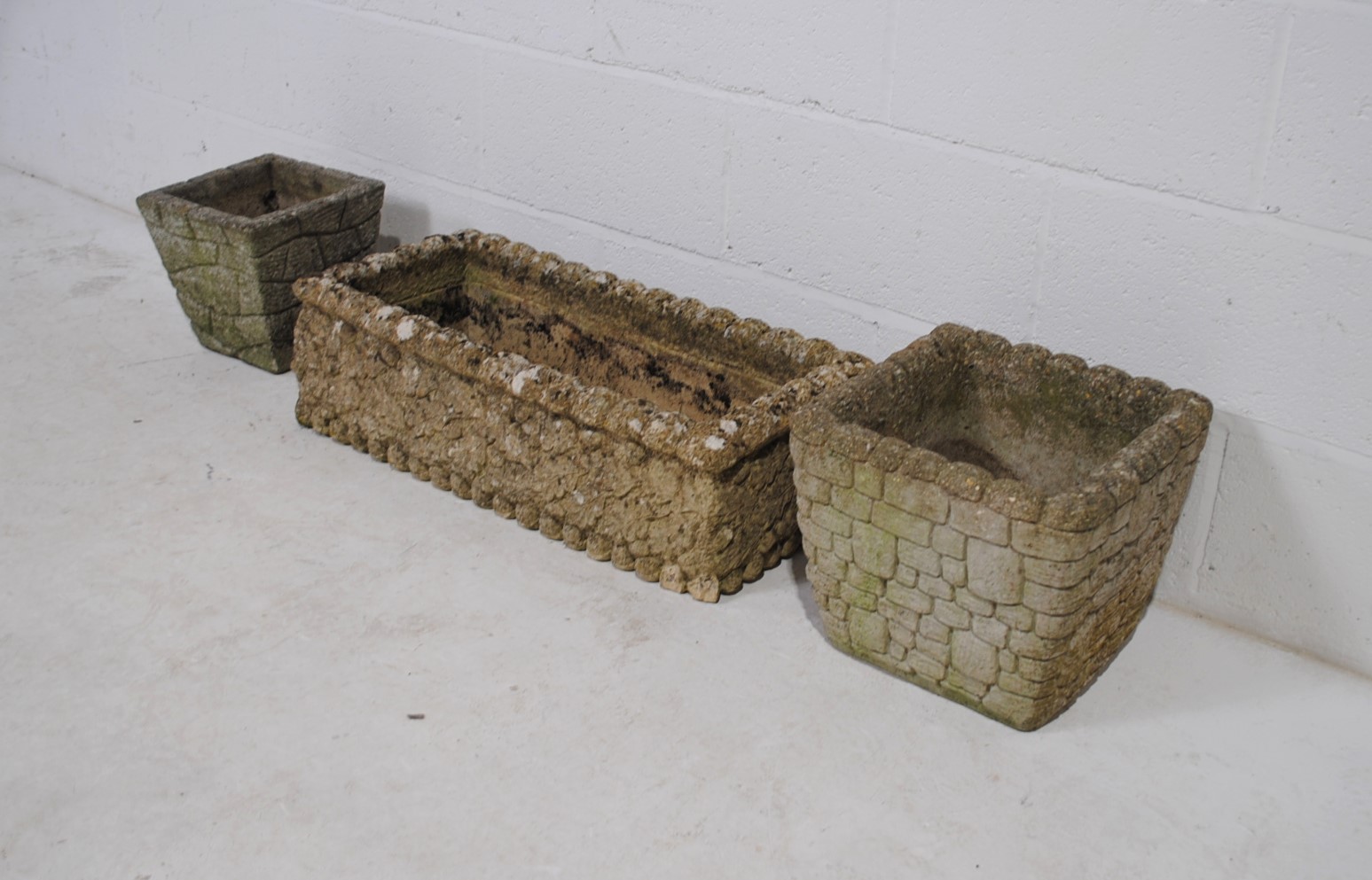Three reconstituted stone garden planters - Image 2 of 4