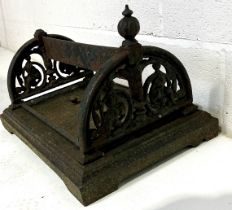 A large Victorian cast iron boot scraper (missing one finial)
