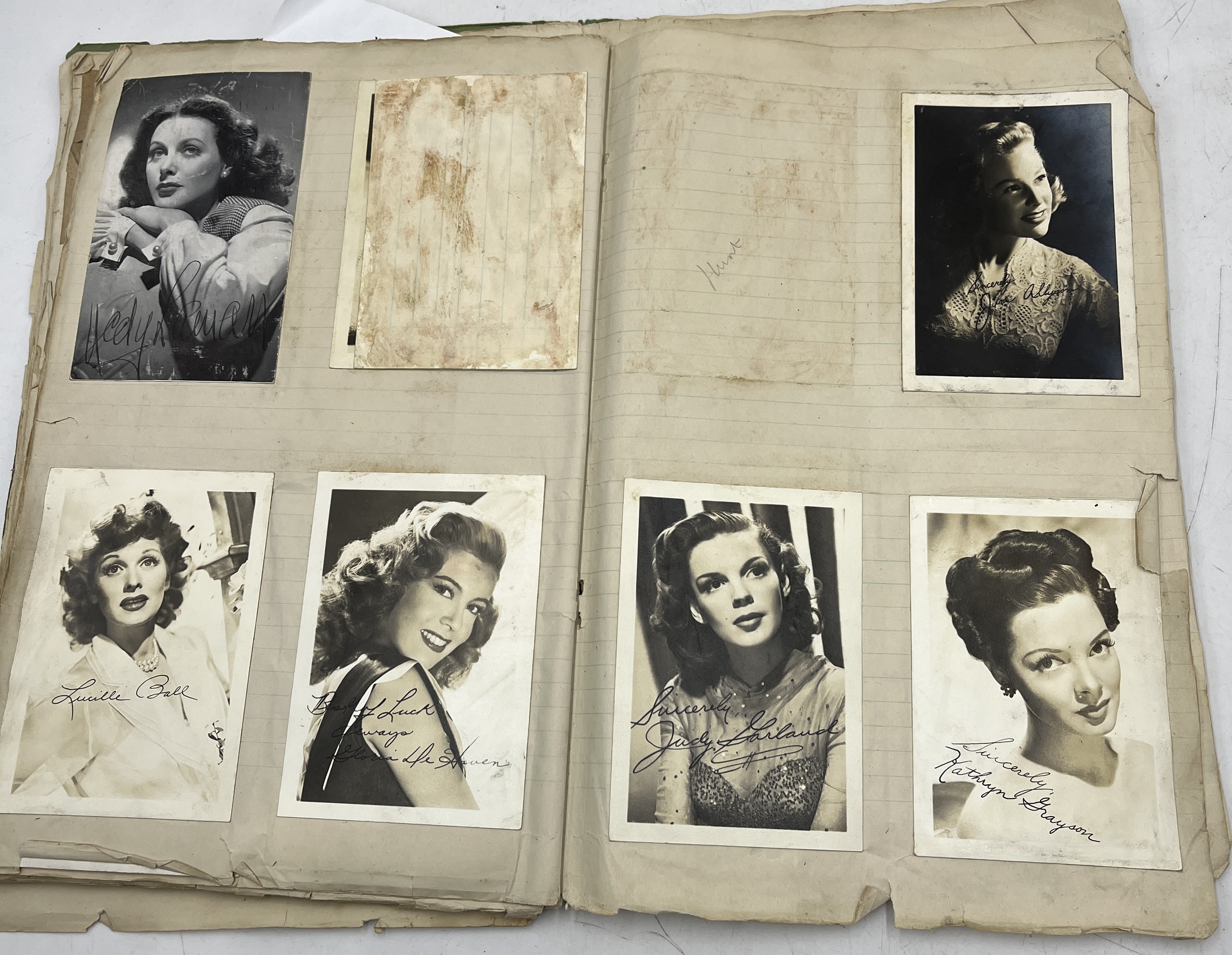 An early 20th century scrap book with numerous film stars, postcards with facsimile signatures etc. - Image 5 of 10