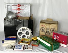 A collection of various vintage cameras, film, dark room equipment, lenses etc including Yashica 35,