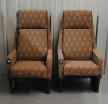 A pair of Intercity 125 first class train seats, reupholstered by GWR