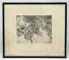 Anthony Gross (1905-1984) "Grape Harvest" framed etching, signed titled and inscribed "Publisher's