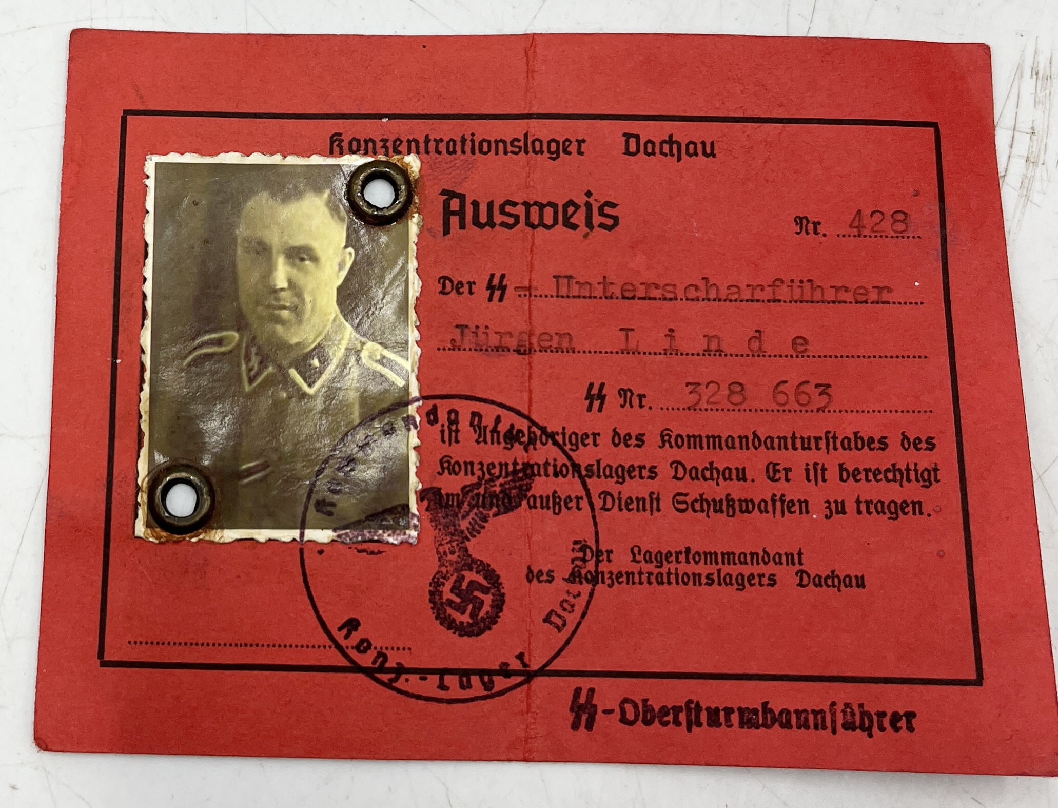 A Third Reich German WWII SS Soldbuch named to SS Standarten oberjunker Ernst Gschmeidler, very - Image 2 of 7