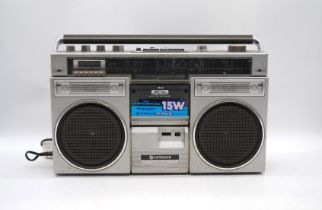 A Hitachi TRK-7910E/EZ stereo cassette recorder ghetto blaster