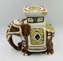 A small decorative pottery elephant - height 28cm