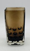 A Whitefriars mobile phone glass vase, designed by Geoffrey Baxter - height 16cm