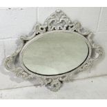 A white painted Rococo style mirror